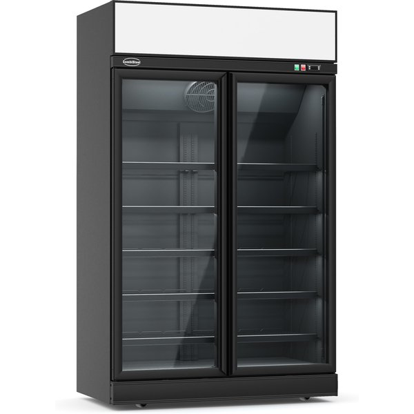 REFRIGERATOR 2 GLASS DOORS BLACK/ANTHRACITE INS-1000R BL