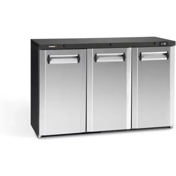 Gamko Maxiglass MG3/315CS Hinged Triple Door Undercounter Stainless Steel Front Bottle Cooler 315 Litres
