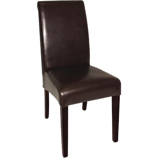Bolero Curved Back Leather Chairs Dark Brown (2 Pack)
