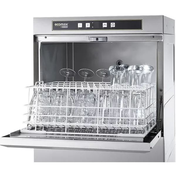 Hobart Ecomax G504SW-10B Undercounter Glasswasher WRAS Approved with Water Softener, 500mm Rack