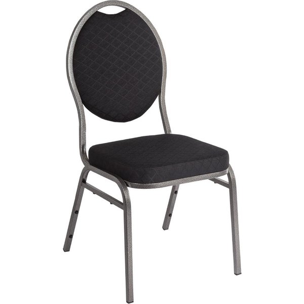 Bolero Oval Back Banquet Chairs Grey & Black (Pack of 4)