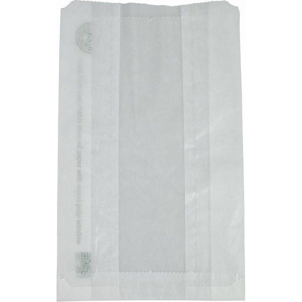 Vegware Compostable Glassine Hot Food Bags With NatureFlex Window Large ( 500 Pack)
