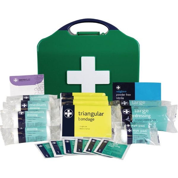 HSE 10 Person First Aid Kit with Small Aura3 Box Green