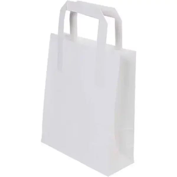 8.5x13x10 White Kraft Paper Bag with Paper Tape Handles