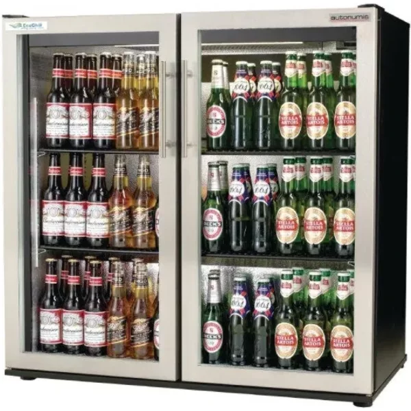 Autonumis RVC00003 EcoChill 3ft Stainless Steel Hinged Double Door Bottle Cooler 195 Litres