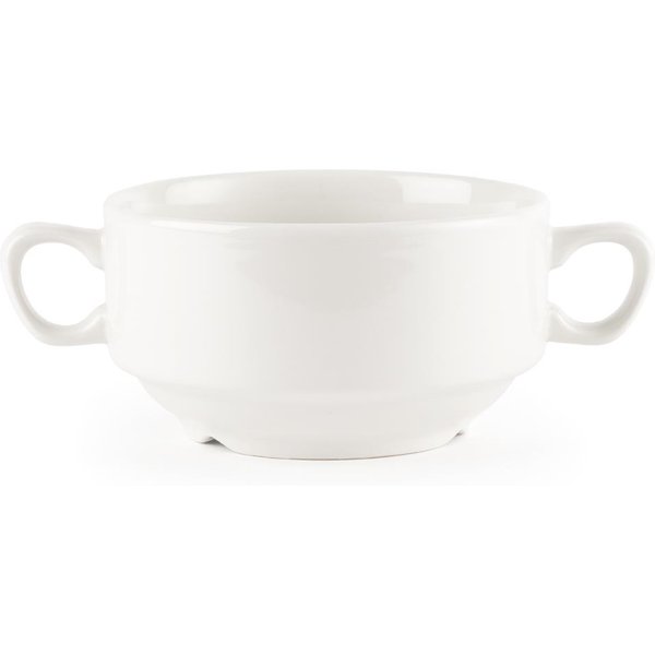 Churchill Whiteware Handled Soup Bowls 398ml (24 Pack)