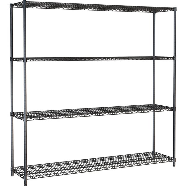 Combisteel Four-Level Black Powder-Coated Shelf Unit - 1800 mm