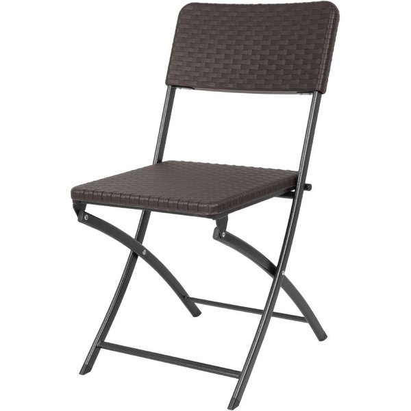 Bolero Rattan Folding Chairs Brown (2 pack)