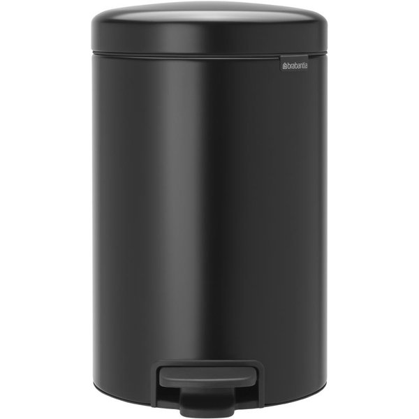 Brabantia Newlcon Pedal Bin Matt Black 12Ltr