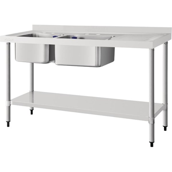Vogue Double Sink Right Hand Drainer 1500mm