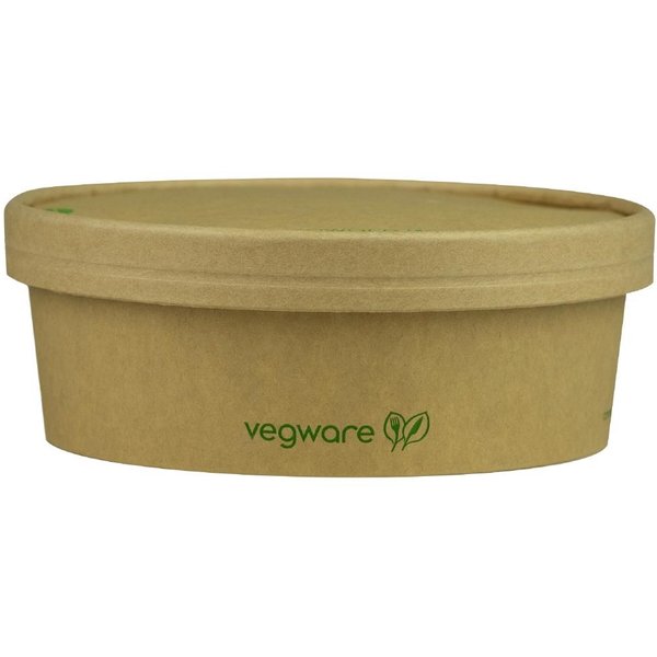 Vegware Round Food Containers Kraft 150-Series 500ml (300 Pack)