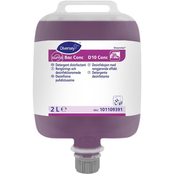 Diversey Suma Bac Conc D10 Concentrated Detergent Disinfectant 2Ltr