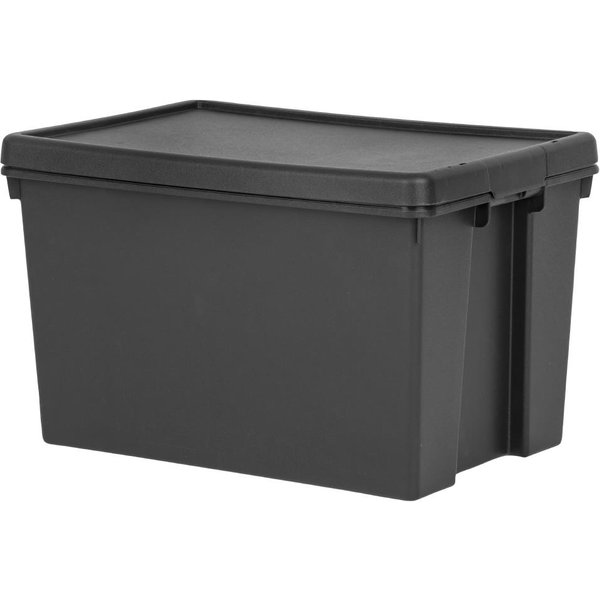 Wham Bam Recycled Storage Box & Lid Black 62Ltr