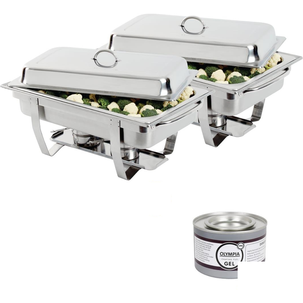 Special Offer 2x Milan Chafer and 72 Olympia Gel Fuel Tins