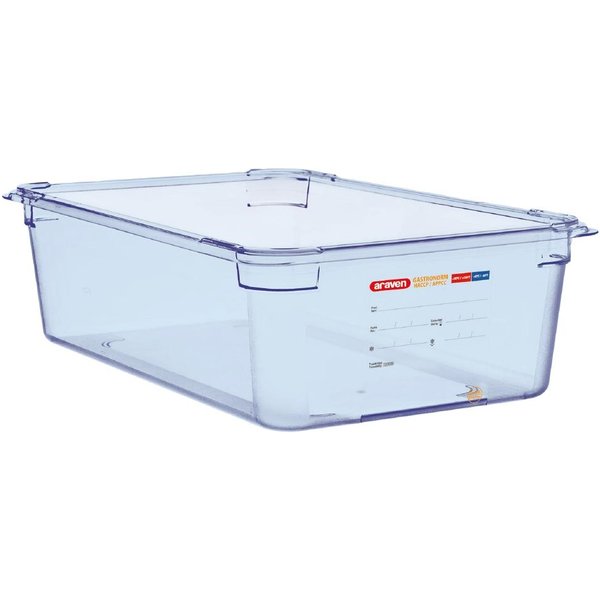Araven ABS Food Storage Container Blue GN 1/1 150mm