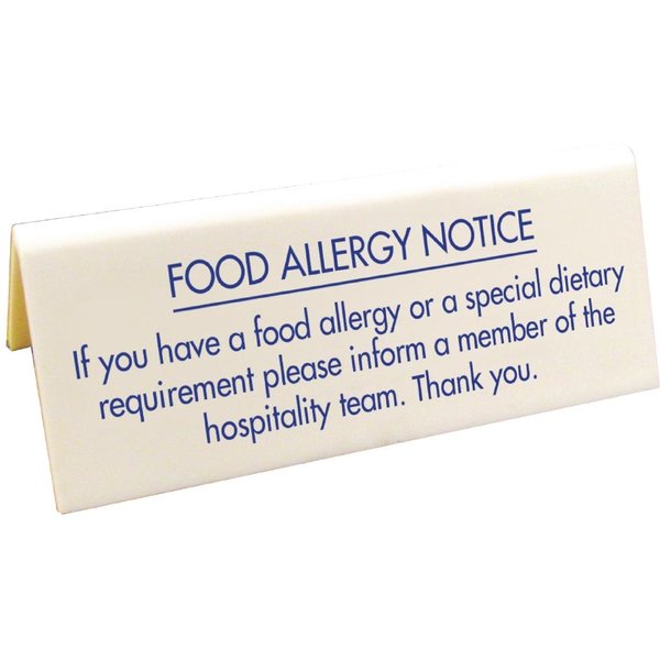 Vogue Food allergy Table Notice