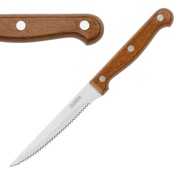 Olympia Steak Knives with PP Wood Effect Handles (12 Pack)