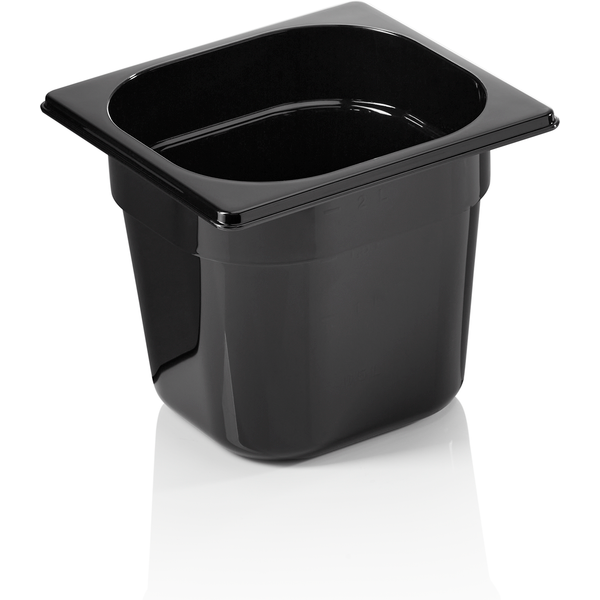 Was Germany GN Container Black Polycarbonate 1/6-150 mm