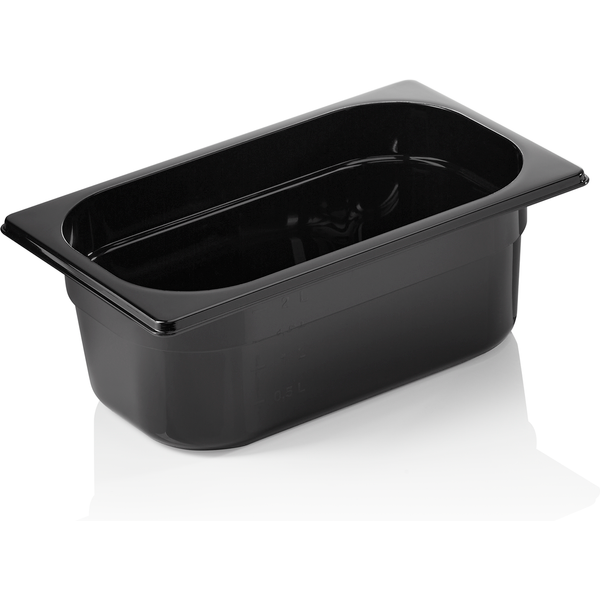 Was Germany GN Container Black Polycarbonate 1/4-100 mm
