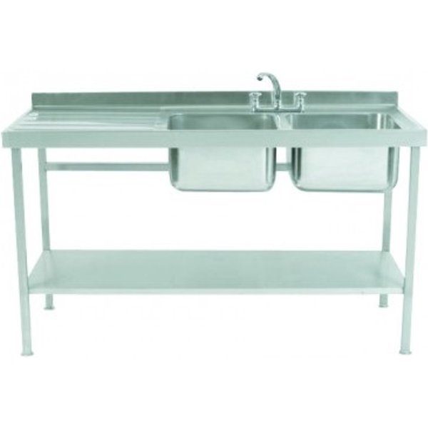 Parry SINK1570DBL - Stainless Steel Assembled Sink Double Bowl Single Drainer Left