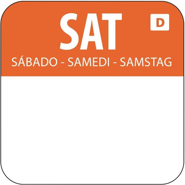 Hygiplas Dissolvable Food Rotation Labels Saturday (1000 pack)