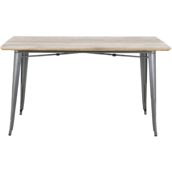 Bolero Bistro Dining Table Mango Wood Top Gunmetal Frame 1450mm