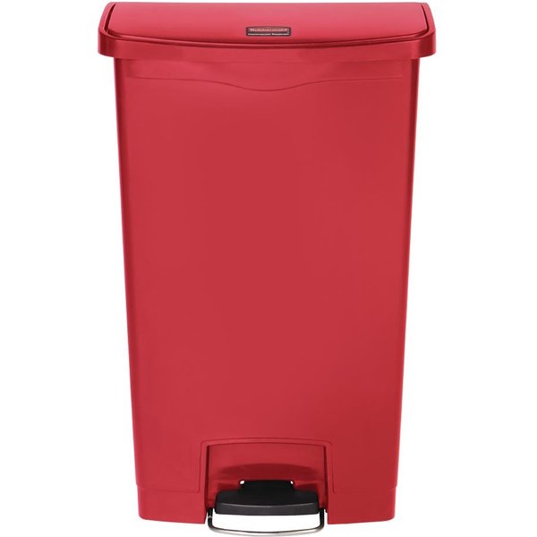 Rubbermaid Slim Jim Step-On Pedal Bin Red 68Ltr