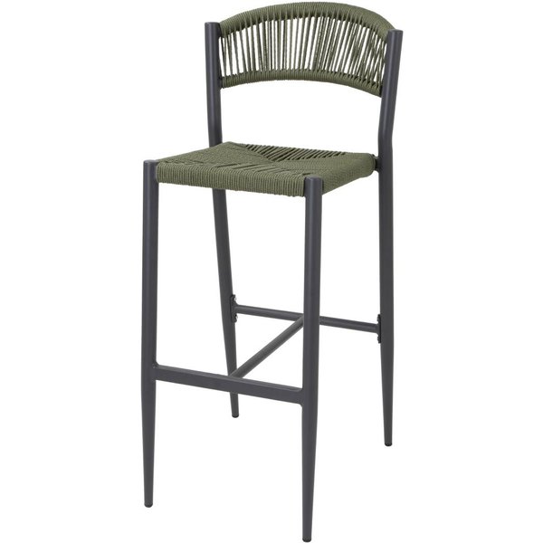 Bolero Eden PE Twist Rattan Outdoor Bar Stool Green (2 Pack)