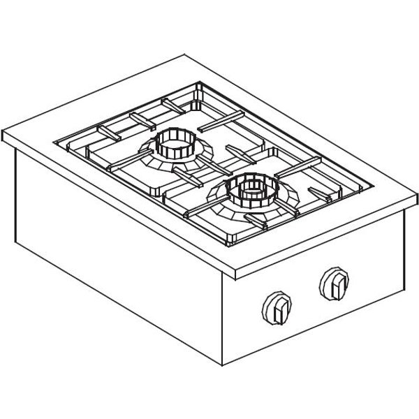 Combisteel Drop-In Two-Burner Gas Range - 9 kW