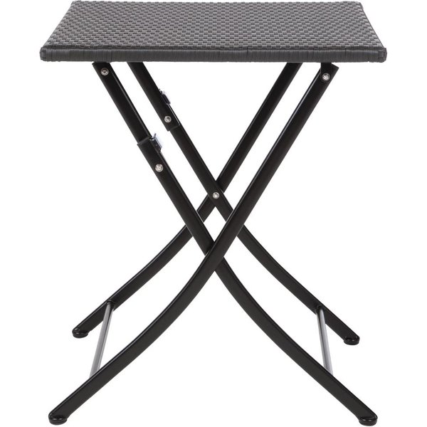 Bolero Square PE Wicker Folding Table Black 600mm