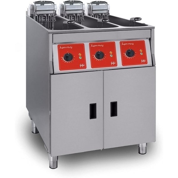 FriFri Super Easy 633 Electric Free-standing Triple Tank Fryer without Filtration - 3 Baskets - W 600 mm - 22.5 kW