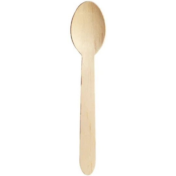 160mm Greenspirit Wooden Dessert Spoon (10x100)