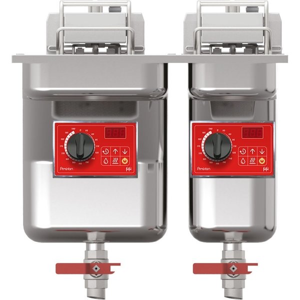 FriFri Precision 522 Electric Drop-in Twin Tank Fryer - 2 Baskets - W 500 mm - 11.4 + 9.0 kW