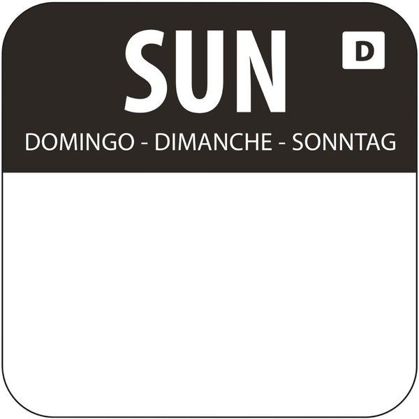 Hygiplas Dissolvable Food Rotation Labels Sunday (1000 pack)
