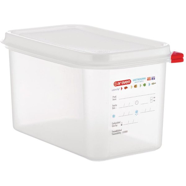 Araven Polypropylene 1/4 Gastronorm Food Containers 4.3Ltr (Pack of 4)