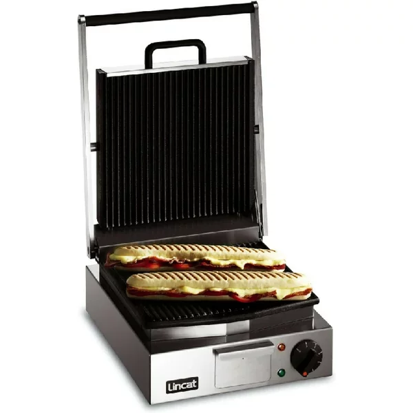 Lincat Lynx 400 Electric Counter-top Single Panini Grill - Ribbed Upper & Lower Plates - W 310 mm - 2.25 kW