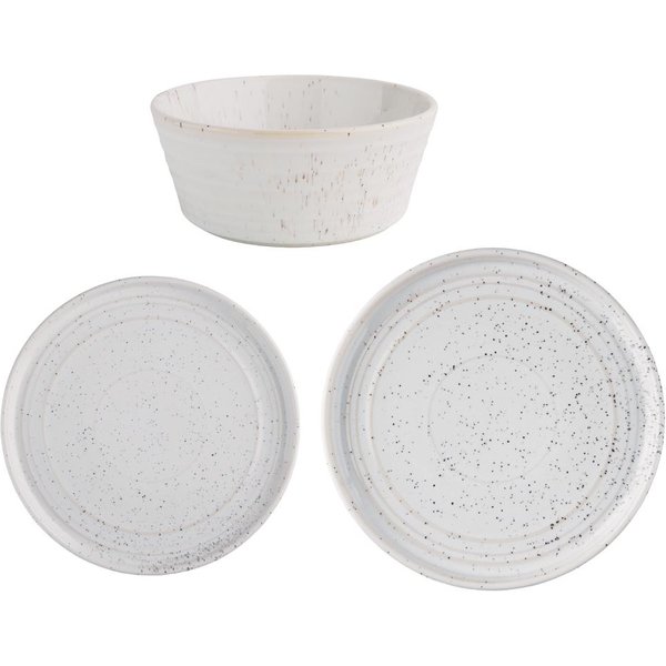 Olympia Cavolo Serve Like A Pro 18-Piece White Speckle Dinner Set