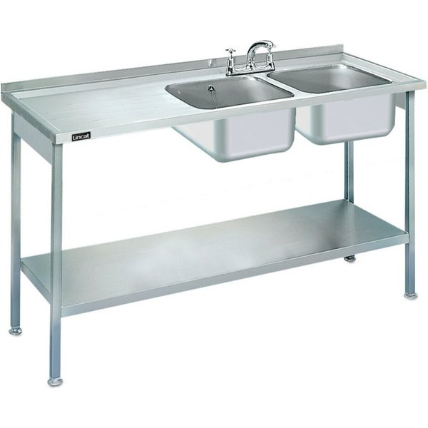Lincat Built-in Sink Unit - Double Sink - Left-Hand Drainer - W 1500 mm