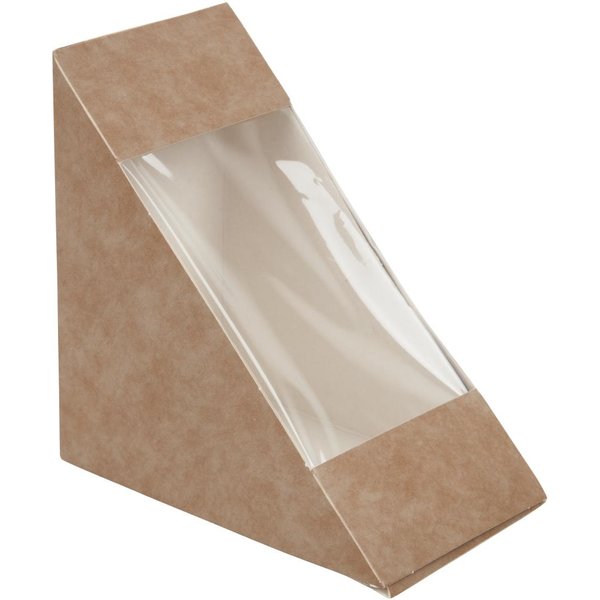 Colpac Recyclable Kraft Front-Loading Sandwich Wedges With PLA Window (Pack of 500)