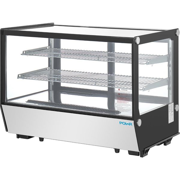 Polar G-Series Countertop Display Fridge Black Square Glass 160Ltr