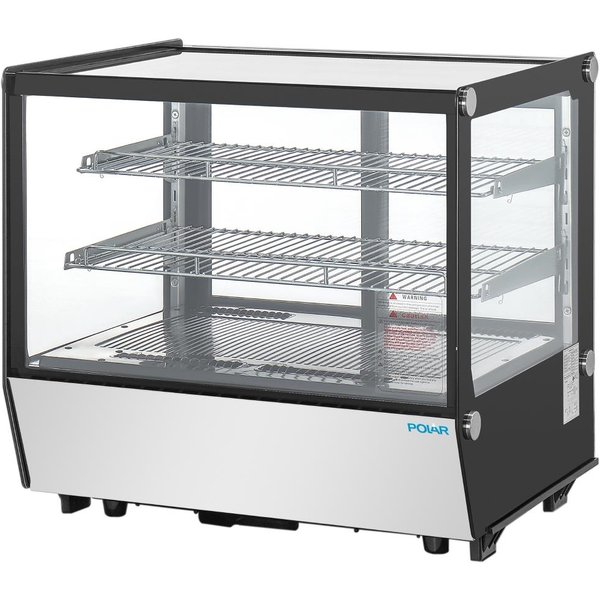 Polar G-Series Countertop Display Fridge Black Square Glass 120Ltr