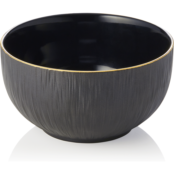 Maya Kuro Porcelain Bowl Set, Dia 15 cm, 750 ml, Black, Pack of 4