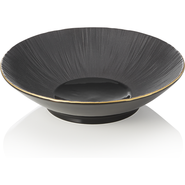 Maya Kuro Porcelain Bowl Set, Black, Dia 22.5 cm, 0.75 L, Pack of 3