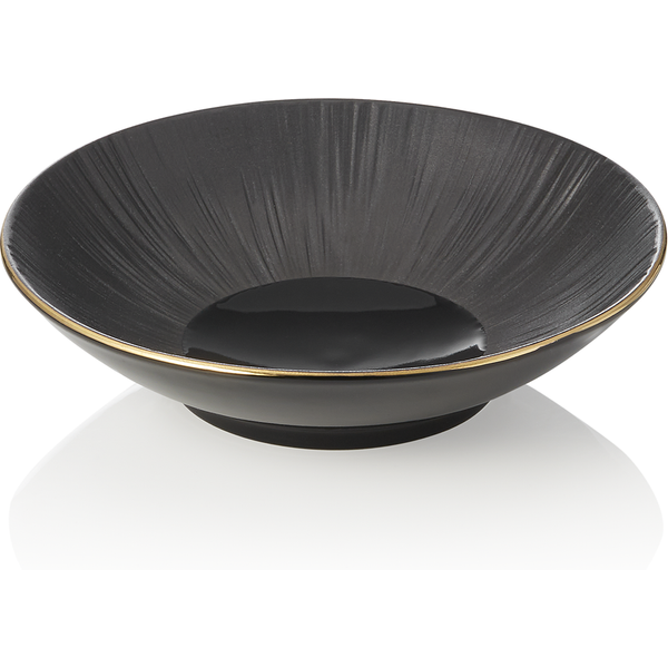 Maya Kuro Porcelain Bowl Set, Gold Rim, Dia 19 cm, 0.5 L, Pack of 4