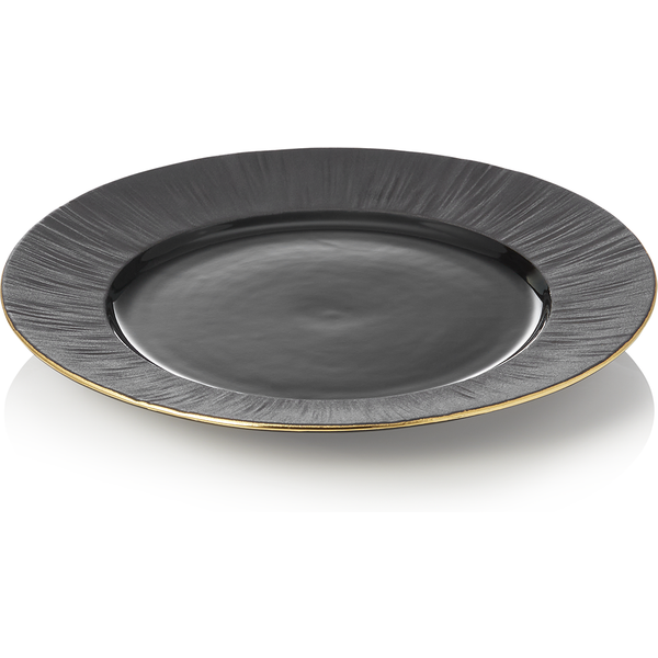 Maya Kuro Porcelain Plate Set Black Dia 22 cm Pack of 4