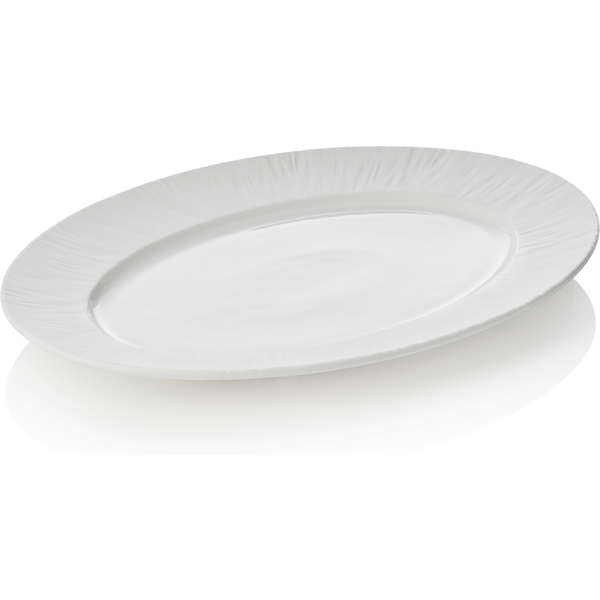 Maya Shiro Porcelain Plate Set 33 x 24.5 cm White Pack of 2