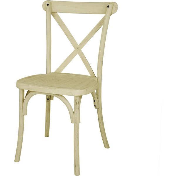 Bolero Manhattan Cross-Back Resin Chairs Natural (4 Pack)