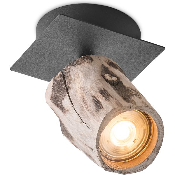 Home sweet home LED opbouwspot Wood - zwart