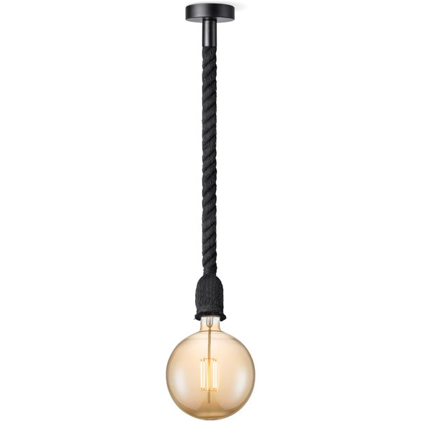 Home sweet home hanglamp Leonardo zwart Globe g180 - amber