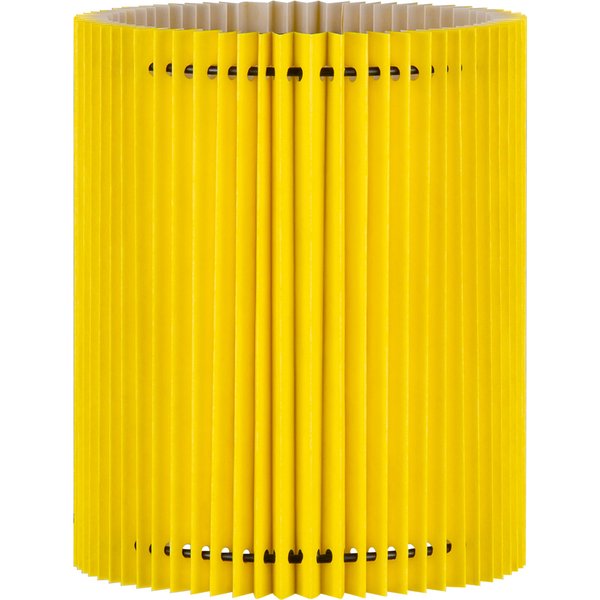 Papieren Gevouwen Lampenkap - Cilindrisch - Geel - ø20 x 24 cm - E27 fitting - Voor Tafellampen - Ontworpen voor woonkamer en eetkamer